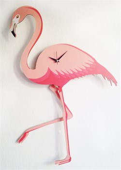 Markakanvas Flamingo Ayağı Sallanır Sarkaçlı Dekoratif Duvar Saati 